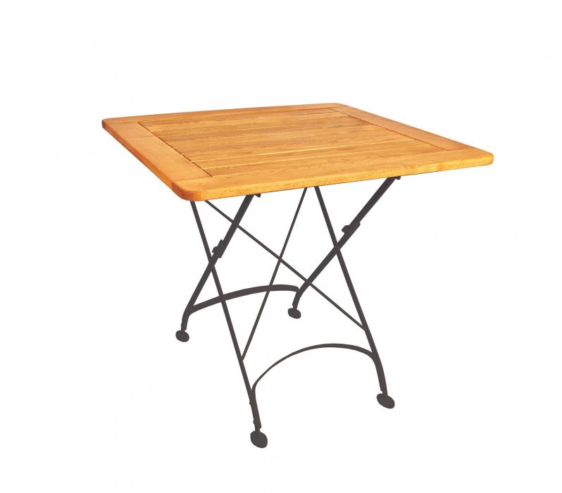 Holz Klapptisch Maja Flachstahl-Robinie 80 x 80cm