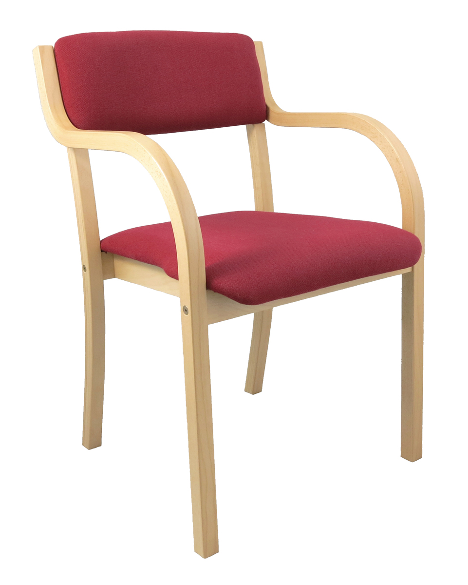 ARNO-AL-rot Konferenz & Besucherstuhl "WEIMAR" mit Armlehne