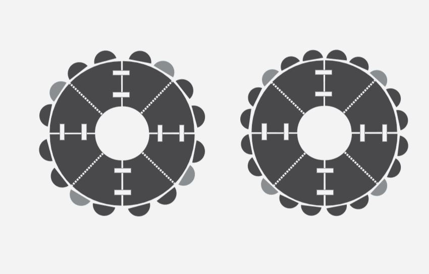 3003-48 planet180 - Runder Klapptisch 180cm für Profis