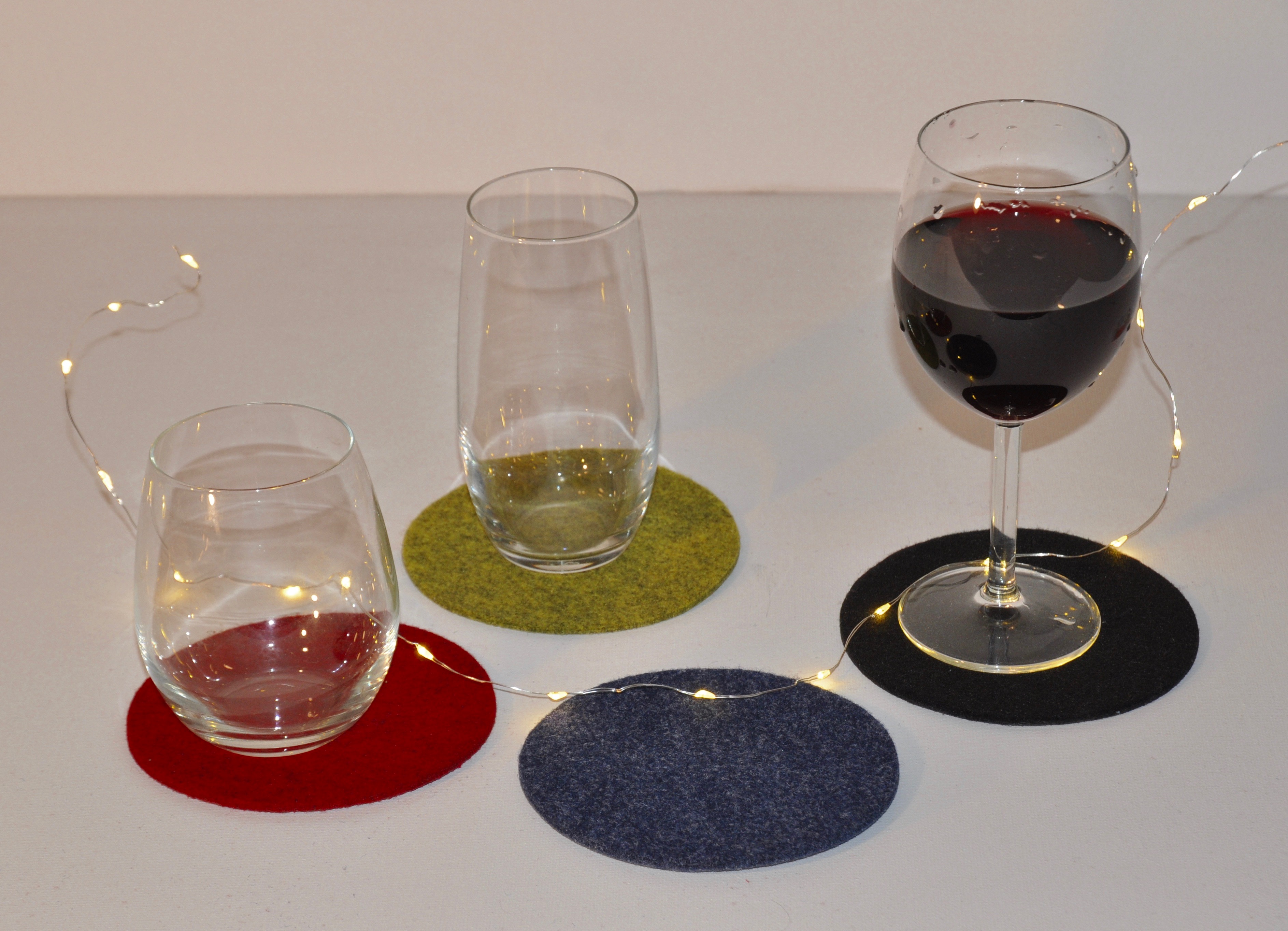 Filz Glasuntersetzer rund 12 cm Ø ( 6 Stück )