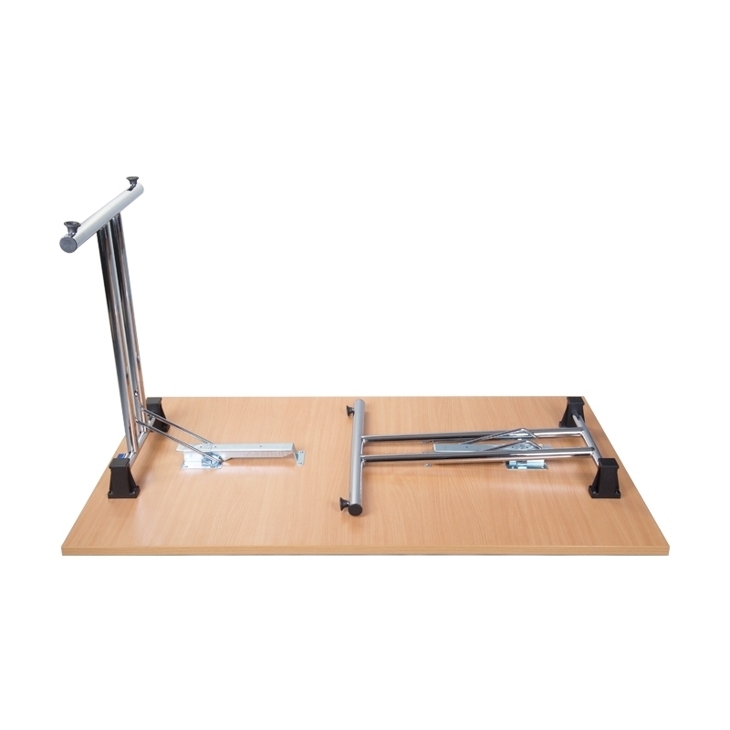 FOLD Seminartisch, Konferenztisch, Banketttisch 140 x 80, Klappbar, Tischplatte 25 mm Lichtgrau