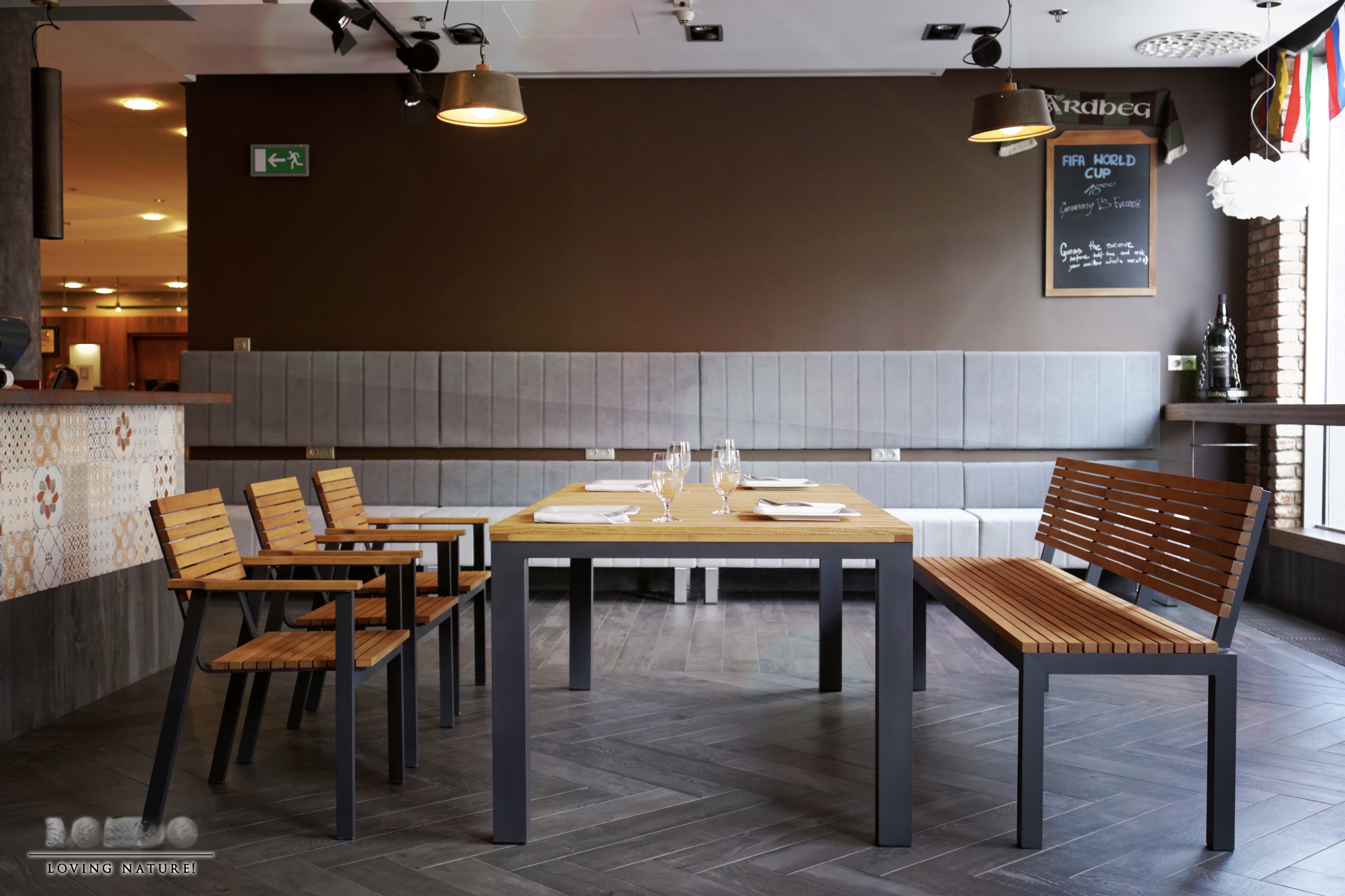 ripper3-2 Gartenmöbel-Set Berrissimo 7 - tlg. 5 Sessel, Tisch 200x100 und eine Bank 180 x 55 cm