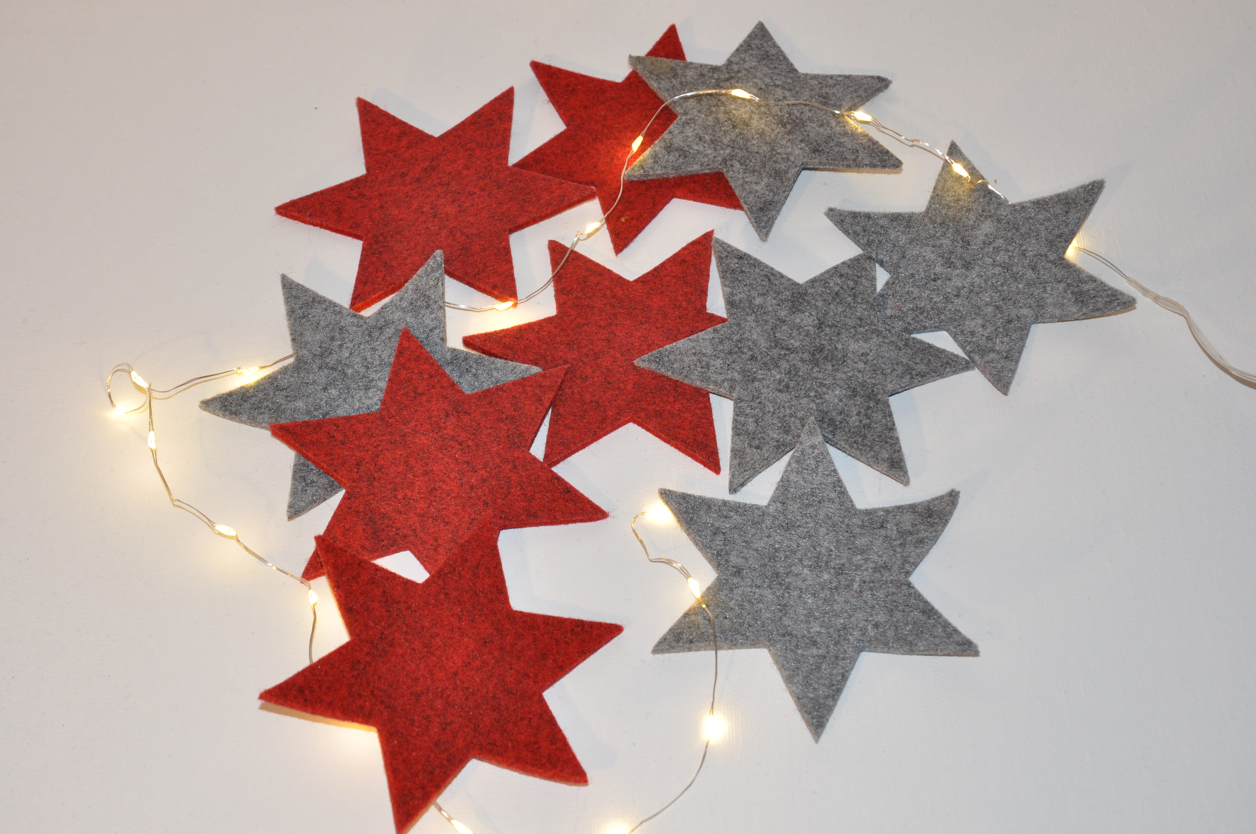 Glasuntersetzer STERN auf Filz 12 cm ( 6 Stück)